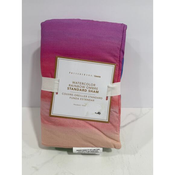 Pottery Barn Teen Watercolor Rainbow Ombre Standard Sham 20x26 NWT Boho - Picture 1 of 7